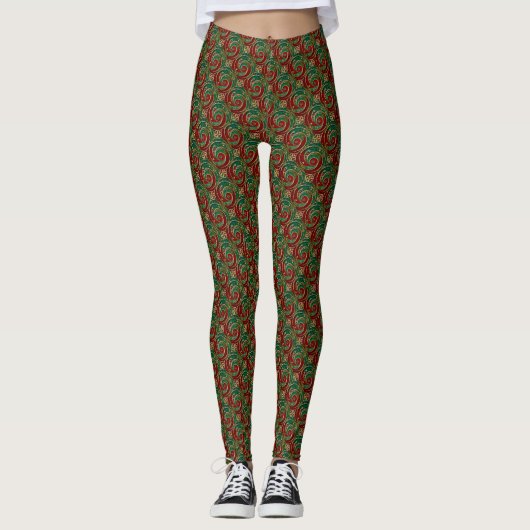 Red Gold Green Holiday Legging (Voorkant)