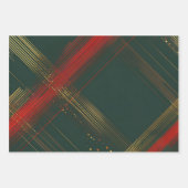 Red Gold Green Wrapping Paper Flat Sheet Set of 3 (Voorkant)