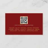 Red Gold Handyman Repair & Maintenance QR Code Visitekaartje (Achterkant)