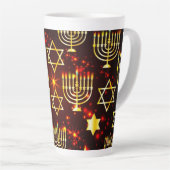 Red & Gold Hanukkah Menorah Latte Mok (Rechterhoek)