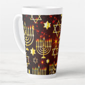 Red & Gold Hanukkah Menorah Latte Mok (Linkerhoek)