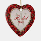 Red Gold Happy Valentijn Love Heart Ornament (Rechts)