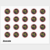 Red Gold Hartelijk dank Ronde Sticker (Vel)