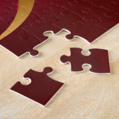 Red Gold Heart Ribbon Happy Valentine's Day Legpuzzel (Zijkant)