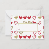 Red & Gold Hearts-Valentijn-kaarten 100-pakket Notitiekaartje (Achterkant)