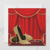 Red Gold High Heel Stap in 70 Verjaardagsfeest Kaart (Achterkant)