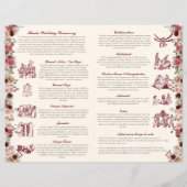 Red & Gold Hindu Wedding Ceremony Folded Program (Achterkant)