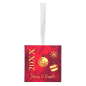 Red Gold Holiday Bulks Fotosjabloon Decoratie (Rechts)