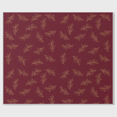 Red Gold Holiday Patroon Elegant Classic Xmas Cadeaupapier (Vlak)