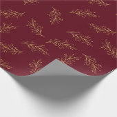 Red Gold Holiday Patroon Elegant Classic Xmas Cadeaupapier (Hoek)