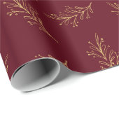 Red Gold Holiday Patroon Elegant Classic Xmas Cadeaupapier (Rol Hoek)