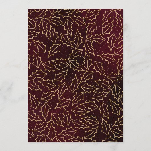 Red Gold Holly Berry kerstbruiloft Menu