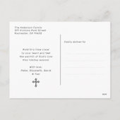 Red Gold Holly Christmas Blessings Christian Photo Feestdagenkaart (Achterkant)