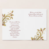 Red Gold Holly Folie Christelijke kerstkaarten Folie Kaarten (Binnen)