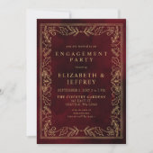 Red Gold Holly kerstfeestfeest Kaart (Voorkant)