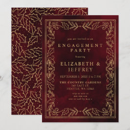 Red Gold Holly kerstfeestfeest Kaart