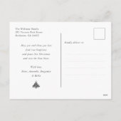 Red Gold Holly Snow Feestdagenkaart (Achterkant)