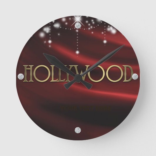 Red & Gold Hollywood Glam Persoonlijke wandklok (Voorkant)