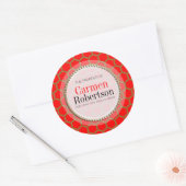 Red Gold Honeycomb Pattern - Aangepaste Sticker (Envelop)