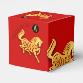 Red Gold Horse Papercut Chinese New Year 2026 CFB Bedankdoosjes (Achterkant)