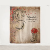 Red Gold Horse Rustic Photo Backdrop Tapestries Wandkleed (Voorkant)