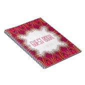 Red Gold Indian Bohemian Monogram Guest Book Notitieboek (Rechterzijde)