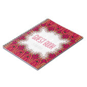 Red Gold Indian Bohemian Monogram Guest Book Notitieboek (Linkerzijde)