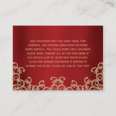 Red Gold Indiase geïnspireerde Receptie Behuizing Informatiekaartje (Achterkant)