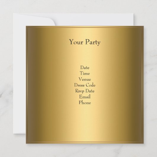 Red Gold Jewel 40e Elegant Birthday Party Kaart (Achterkant)