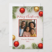 Red & Gold Joy Familiefoto Kerst Feestdagenkaart (Voorkant)