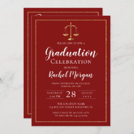 Red Gold Justice Law School Afstuderen Foto Kaart