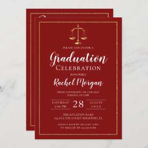 Red Gold Justice Law School Afstuderen Foto Kaart
