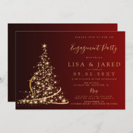 Red Gold kerstboom Winter Engagement Kaart