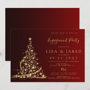Red Gold kerstboom Winter Engagement Kaart