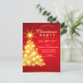 Red Gold kerstboomfeestdag Briefkaart (Staand voorkant)