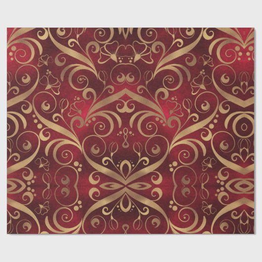 Red Gold kerstfeestdag cadeau Cadeaupapier (Vlak)