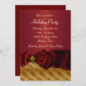 Red Gold kerstfeestdag Kaart (Voorkant / Achterkant)