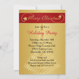 Red Gold Kerstfeestdag Kaart