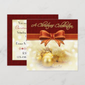 Red Gold kerstfeestdag Kaart (Voorkant / Achterkant)