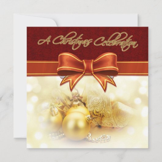 Red Gold kerstfeestdag Kaart (Voorkant)