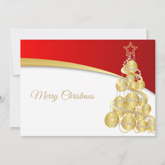 Red Gold Kerstfeestdag Kaart (Achterkant)