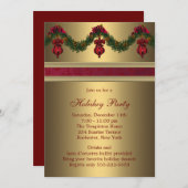 Red Gold kerstfeestdag Kaart (Voorkant / Achterkant)