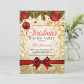 Red Gold kerstfeestdag Kaart (Staand voorkant)