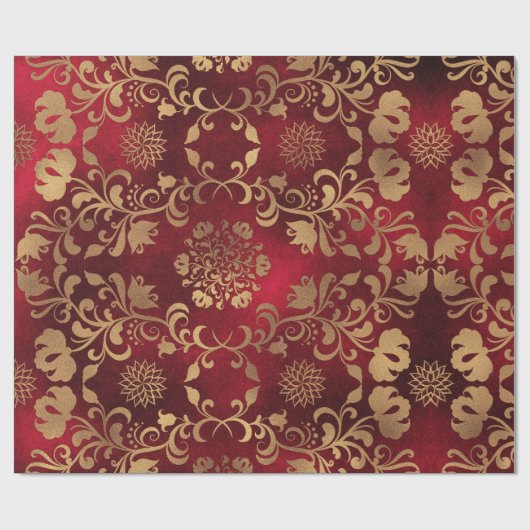 Red Gold kerstfeestdag, kerstcadeaupapier Cadeaupapier (Vlak)