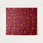 Red Gold Kerstmis Snowflake Selfie-fotoachtergrond Wandkleed (Voorkant (horizontaal))