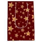 Red Gold kerstster Elegant  Chic Medium Cadeauzakje (Achterkant)