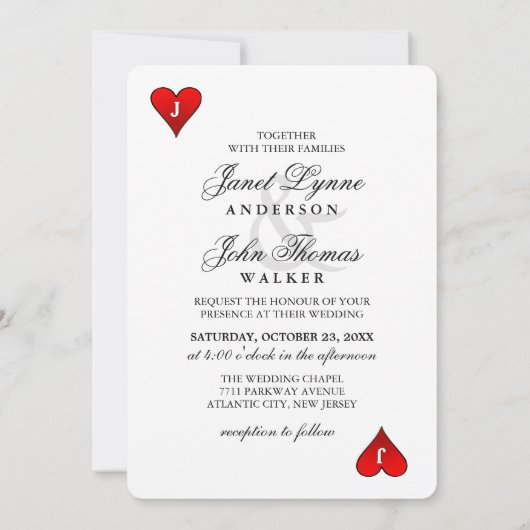 Red Gold King en Queen Vegas samen met Invite Kaart (Achterkant)