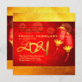 Red Gold Lantern Chinese Ox papieren versie 2021 P (Voorkant / Achterkant)
