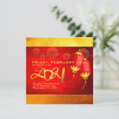Red Gold Lantern Chinese Ox papieren versie 2021 P (Staand voorkant)