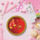 Red Gold Lantern Chinese Ox papieren versie 2021 P Papieren Bordje (Feest)